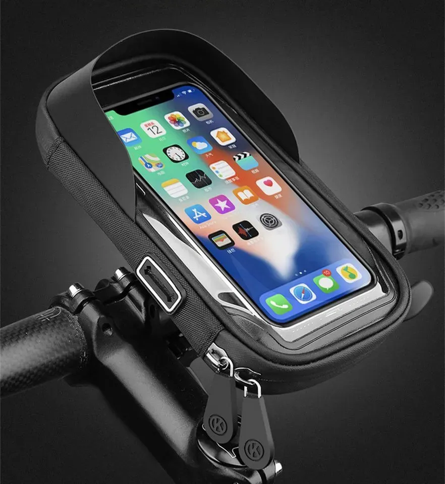 Cbei Fahrrad-Halterung Handy-Halterung Handyhalter für Fahrrad Lenker Smartphone-Halterung, (bis 6,40 Zoll, Outdoor Fahrrad-Handyhülle mit Regenhaube, Reißverschluss, Wasserdichter/empfindlicher Touchscreen, 0,3mm TPU Touchscreen, 360° drehbar für Samsung/Huawei/Apple usw. Smartphones) schwarz
