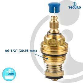 tecuro Universal Ventiloberteil 1/2 Zoll Rückflussverhinderer Gold