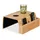 Relaxdays Sofatablett Bambus, HBT: 5,5 x 50 x 33,5 cm, Sofaablage mit Untersetzern, 2 Fächer, Natur/schwarz
