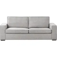 Beliani 3-Sitzer Schlafsofa Stoff Hellgrau VUOKATTI