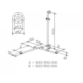 Keuco Plan Care Duschhandlauf mit Brausestange verchromt 797 x 797 x 1263 mm