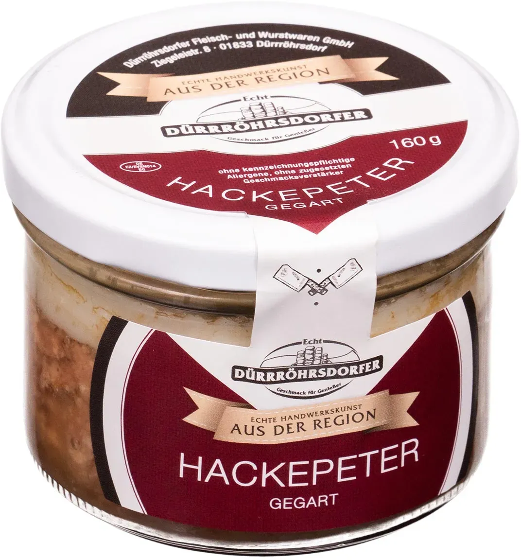 Hausmacher Hackepeter gekocht im Glas 160g – Dürrröhrsdorfer Premium Qualität