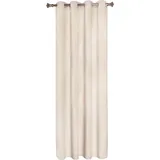 Famanu Verdunkelungsgardine 140x225cm Beige Thermo-Velours mit Ösen - Beige