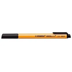 STABILO GREENpoint Faserschreiber, 0,8mm, robuste breite Spitze, geringe Stiftlänge und Clip, schwarz