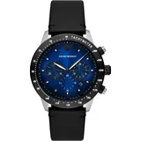 Emporio Armani Uhr AR11522 Herren Armbanduhr Schwarz - Schwarz/Blau