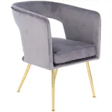 Kayoom Stuhl Jolene 100% grau Rundrohr, 60x77x63 cm