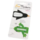 Bookchair Line Markers (Critters/Pinguin&Frosch) - Magnetische Lesezeichen - 2er Set