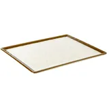 APS Serviergeschirr, Tablett Stone Art, 32,5 x 26,5 cm, Höhe 1,5 cm, Melamin, Creme/weiß