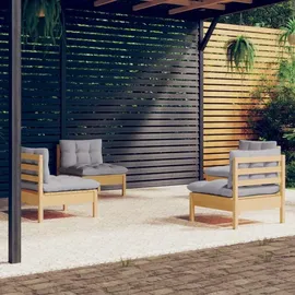 vidaXL Garten-Lounge-Set 4-tlg. grau