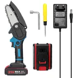 GARRYFIZH Akku-Säge Mini Akku SäGe HandgefüHrte SäGe Elektrische KettensäGe, 4 Zoll 2 Batterien Lange Leiterplatte grün