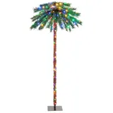 Costway 183cm Weihnachtspalme, Vorbeleuchtet Palme Dekorationsbaum mit 210 LED-Lichtern