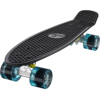 Ridge Skateboard Mini Cruiser, schwarz-klar blau, 22 Zoll