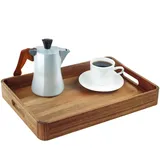 Relaxdays Serviertablett Akazienholz Braun