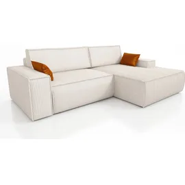 mebloland Ecksofa TOR mit Schlaffunktion. Farbe: Cream. - Beige