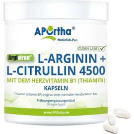 APOrtha L-Arginin + L-Citrullin 4500 + Vitamin B1 Kapseln 360 St.
