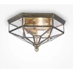 Zeil Deckenleuchte bronze Metall Glasschirm