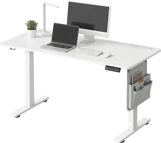 Ochama x SONGMICS Höhenverstellbarer elektrischer Schreibtisch, 180 x 80 cm, stufenlos verstellbar, Speicherfunktion mit 4 Höhen, Wolkenweiß