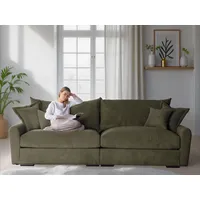 Home Affaire Big-Sofa HOME AFFAIRE "Finca XL, B: 190 cm", grün (olive), B:190cm T:123cm, 100% Polyester, Sofas, Big-Sofa, 4 Zierkissen, Mega-Sofa, in Cord oder Chenille-Struktur, Federkern