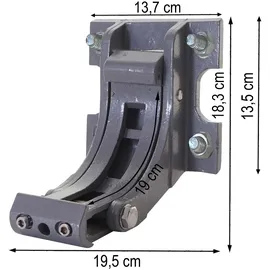 Mendler 2er-Set Wandhalterung für Markise T122, T123, Wandkonsole Wandmontage Adapter ~ grau
