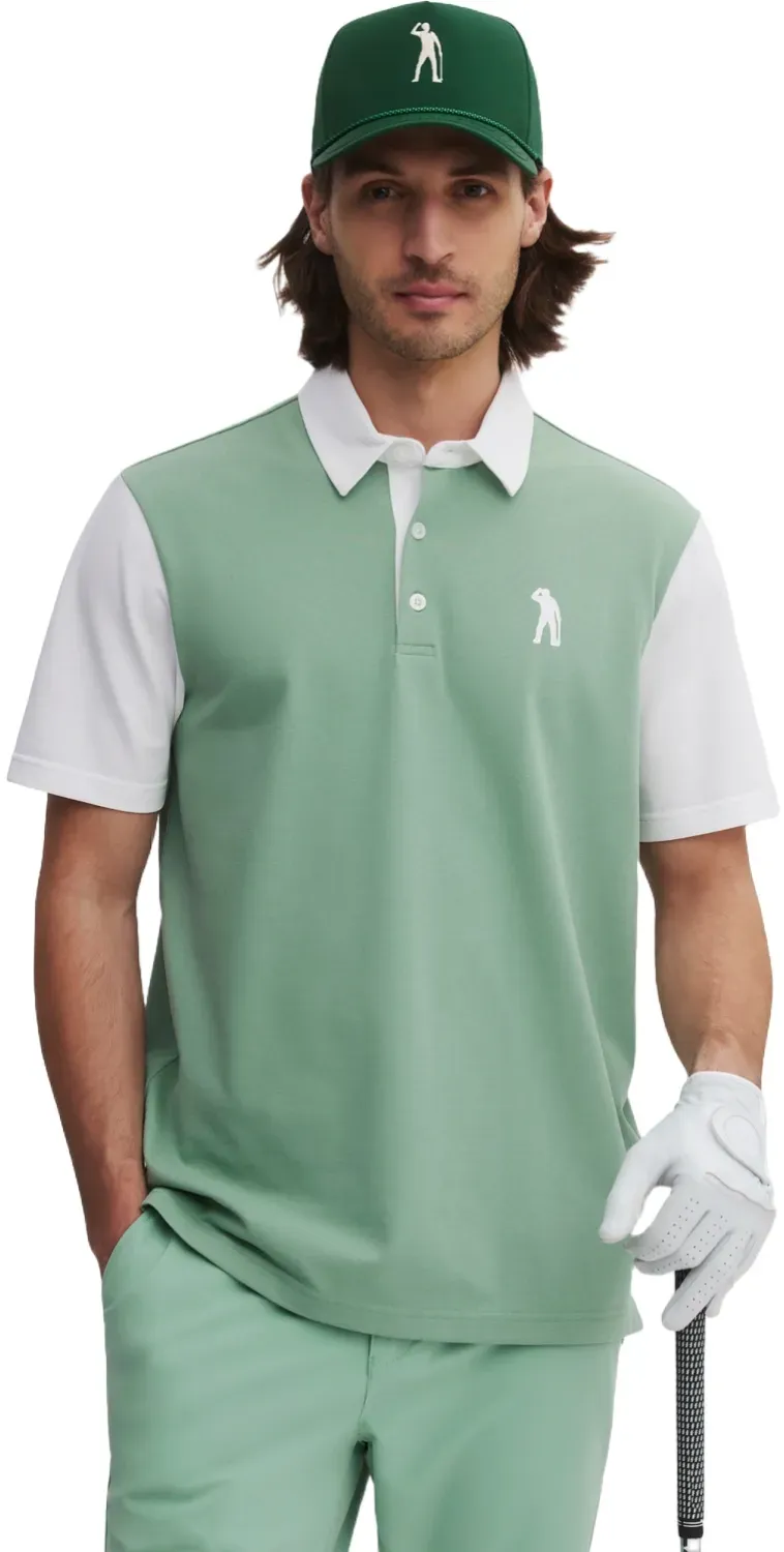 Seve Polo Icon Block Cotton, gruen/weiss