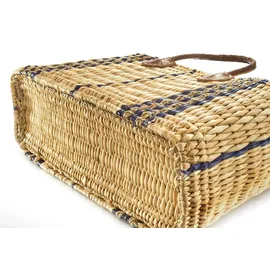 Kobolo Seegrastasche Shopper Naturbelassen Blau/Braun