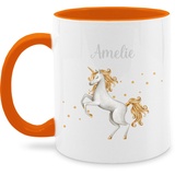 Tasse Tassen 325ml - Einhorn Unicorn - 325 ml - Orange - einhörnern tasse+personalisiert name personalisierte unicorns wunschname personalisierter einhorntassen und motiv geschenke personalisiertes