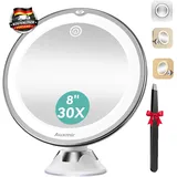 Vergrößerungsspiegel mit Licht 30X für Make-up und Rasur, 360° schwenkbar