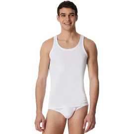 SCHIESSER Herren Unterhemd 4er Pack - ärmellos, Cotton Essentials, Feinripp Weiß L