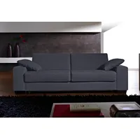 Bali Schlafsofa BALI "Norwalk" Sofas Gr. 140cm x 200cm, Flachgewebe, Basic: Gitterrostunterfederung-Kaltschaummatratze, blau (blau/anthrazit) Dauerschlaffunktion, mit Unterfederung Lattenrost und Matratze