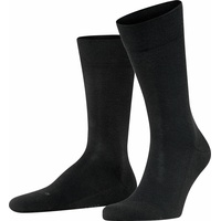 Falke Herren Socken Sensitive London, Strümpfe, Uni, Baumwollmischung Schwarz 39-42