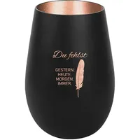 der-porzellan-laden Windlicht Du fehlst 0 g Schwarz/Bronze