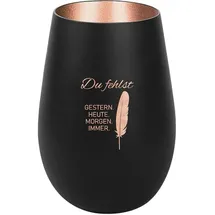 der-porzellan-laden Windlicht Du fehlst 0 g Schwarz/Bronze