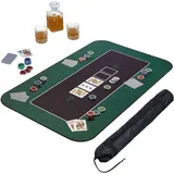 Relaxdays Pokermatte 100x60 Weiß,Dunkelgrün,Schwarz