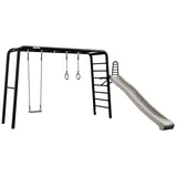 BERG PlayBase Large TL Black »Play-Set« inkl. Schaukelsitz, Turnringen und Rutsche