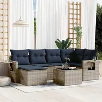 vidaXL Gartensofa-Set 7-tlg. grau