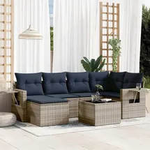 vidaXL Gartensofa-Set 7-tlg. grau