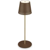 Briloner Led Akku-Tischleuchte Tischlampe verstellbar IP44 braun gold rgb
