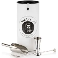 Buddy's Cocktail-Set BUDDY'S "Gin Tonic Set Basic", silber, Edelstahl, Cocktail-Sets, Cocktail-Set, 1 Barlöffel, 1 Barmaß, 1 Eisschaufel