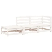 vidaXL Gartensofa mit Hocker 2-Sitzer Weiß Massivholz Kiefer
