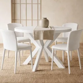 dekori.interiors Runder Ausziehbarer Tisch Ø 90 / 190 cm weiß