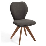 Niehoff Sitzmöbel Colorado Trend-Line Design-Stuhl Wild-Nussbaum/Webstoff - 180° drehbar Malea-R schlamm