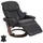 Robas Lund Relaxsessel Calgary 2, Fernsehsessel Sessel, Echtleder 150kg belastbar ~ schwarz, Walnuss-Optik