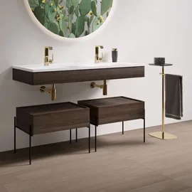 Vitra Waschtischunterschrank 1 Vollauszug 63 x 42 cm Schwarz-Eiche
