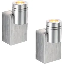 ETC Shop Wandleuchte Aluminium 1W 80Lm grau