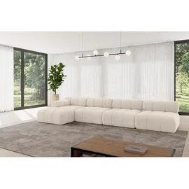 altdecor Ecksofa modulares Sofa Razon-L3 - 380x160x70 cm Beige Cord