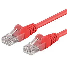 PremiumCord Netzwerkkabel, Ethernet, LAN & Patch Kabel CAT5e, UTP, Schnell flexibel & Robust RJ45 Kabel 1Gbit/S, AWG 26/7, Kupferkabel 100% Cu, Rot, 0, 25m