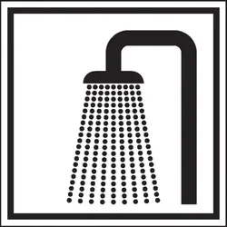 Aufkleber I Türschild Piktogramm Dusche, Folie, selbstklebend, 150x150mm