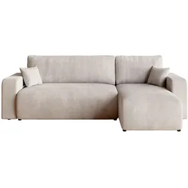 bromarkt Eckcouch 3-Sitzer Cordstoff Vanilla