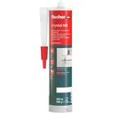Fischer Crystal MS Kleb- und Dichtstoff für innen & außen, wasserfester Montagekleber für elastische Verklebungen, MS-Polymer für viele Anwendungen & Untergründe, 290 ml, transparent