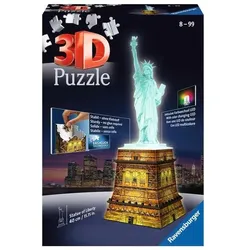 RAVENSBURGER 12596 3D-Puzzle Freiheitsstatue bei Nacht